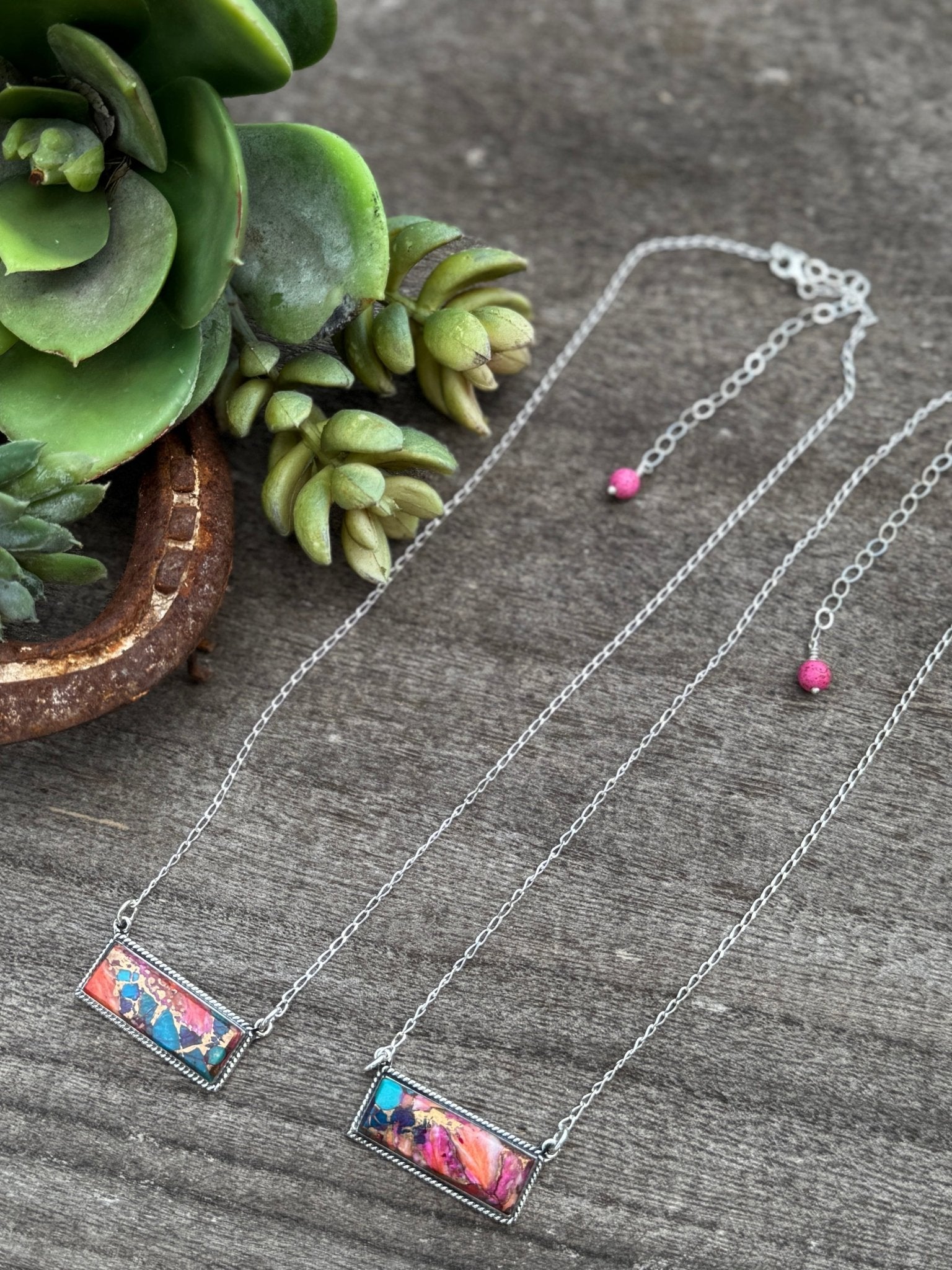 Pink Dahlia Bar Necklace - Cowgirls & City Chics