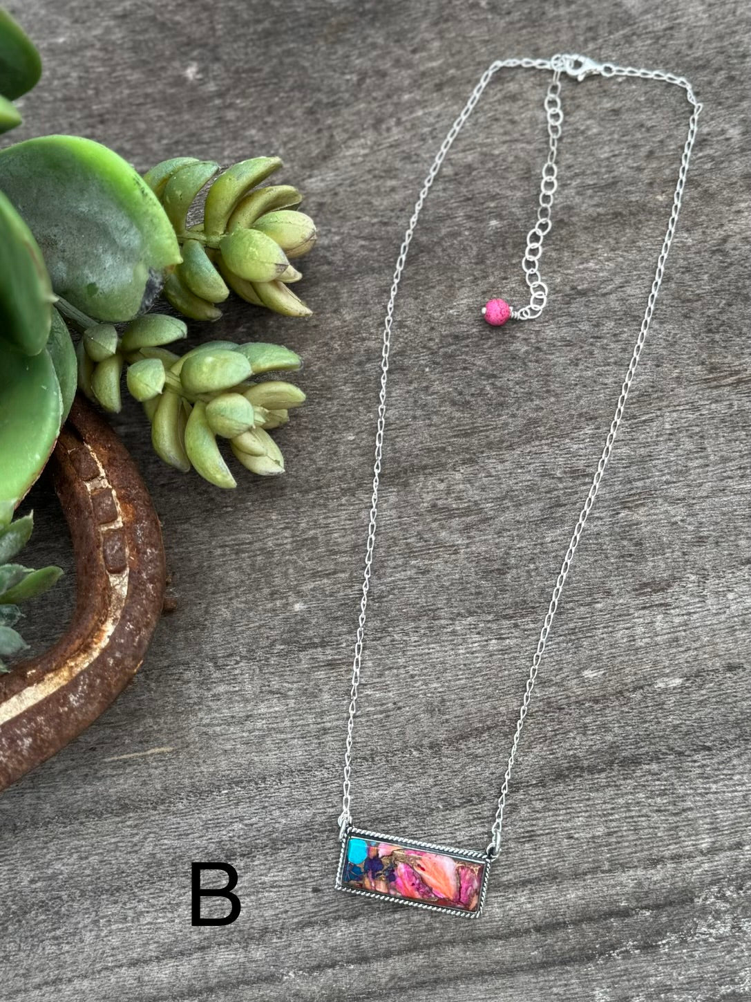 Pink Dahlia Bar Necklace - Cowgirls & City Chics