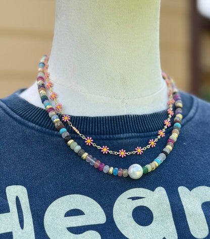 Pink Flower Chain Necklace - Cowgirls & City Chics