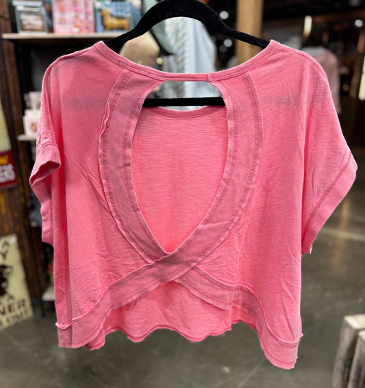 Pink Open Back Top - Cowgirls & City Chics