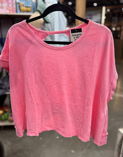 Pink Open Back Top - Cowgirls & City Chics