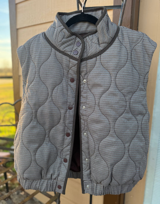 Plaid Puffer Vest - Cowgirls & City Chics