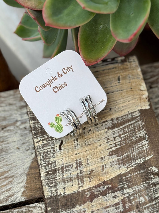 Plain Stainless Hoop Earrings - Cowgirls & City Chics