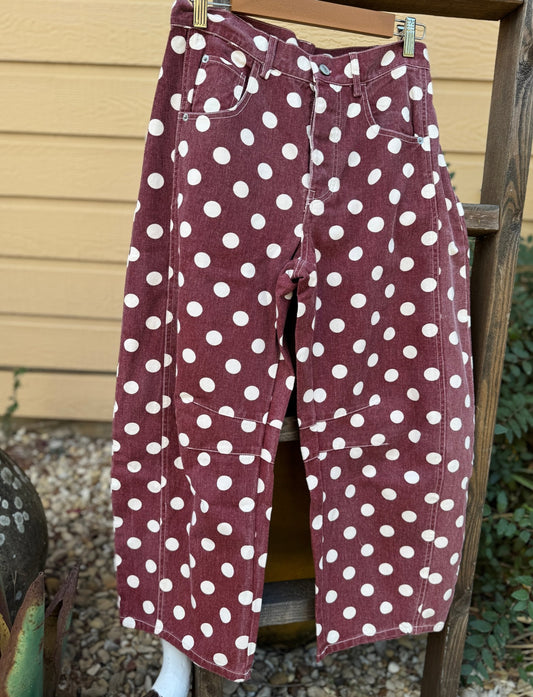 Polka Dot Barrel Jeans {Wine} - Cowgirls & City Chics
