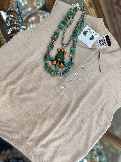 Polo Collar Cap Sleeve Top - Cowgirls & City Chics