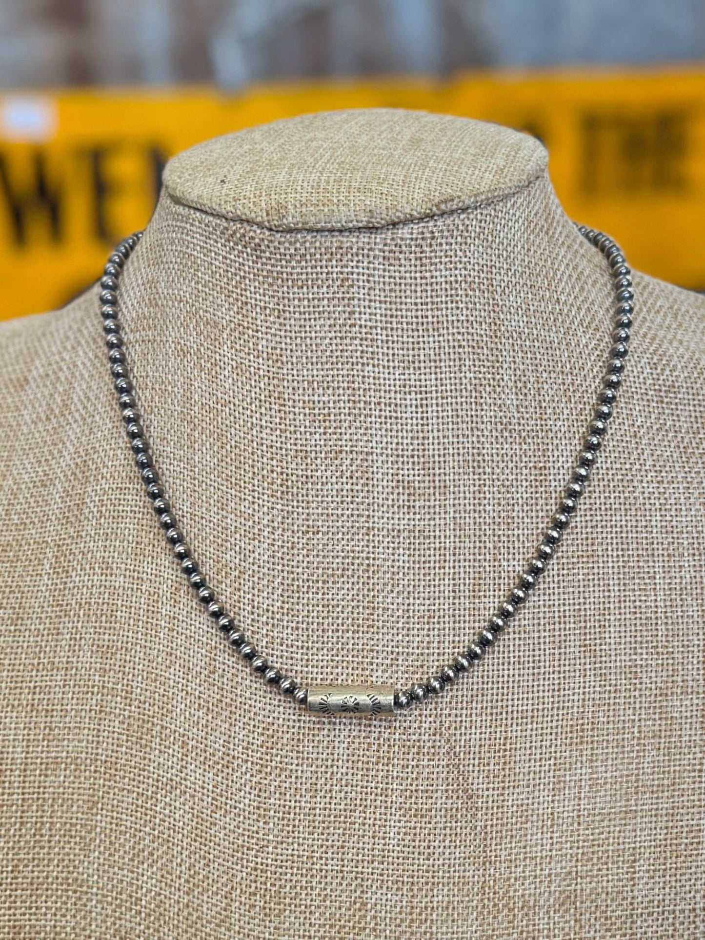 {Poteet} Single Stamped Pearl Necklace - Cowgirls & City Chics