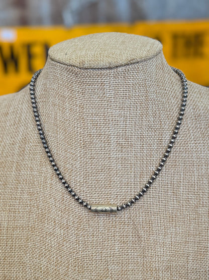 {Poteet} Single Stamped Pearl Necklace - Cowgirls & City Chics