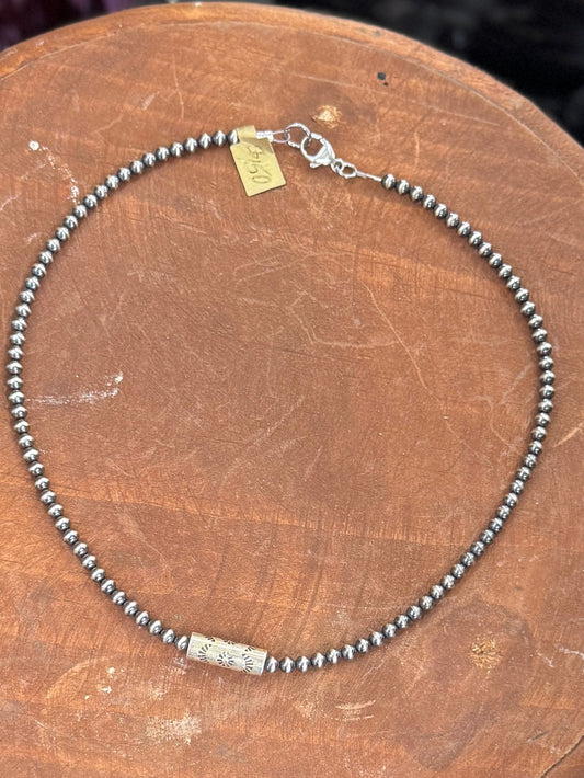 {Poteet} Single Stamped Pearl Necklace - Cowgirls & City Chics