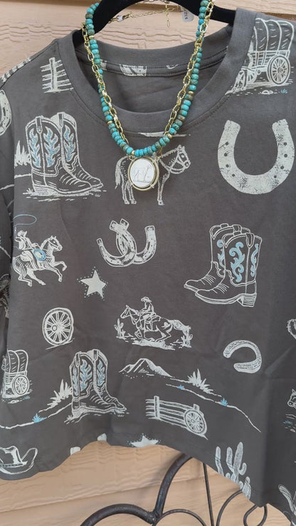 {Wild West} Olive Tee