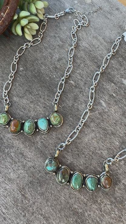 {Cheyenne} Kingman 5 Stone Pendent Necklace