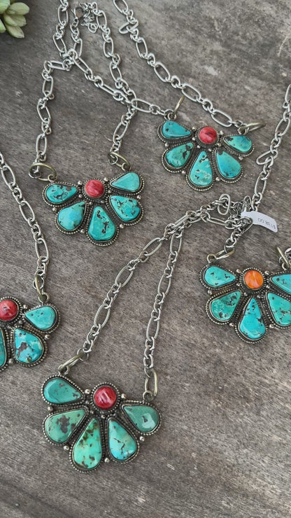Kingman & Spiny Cluster Pendent Necklace
