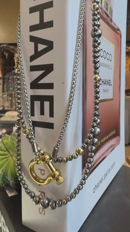 Two-Tone Screw Bit Chain Necklace