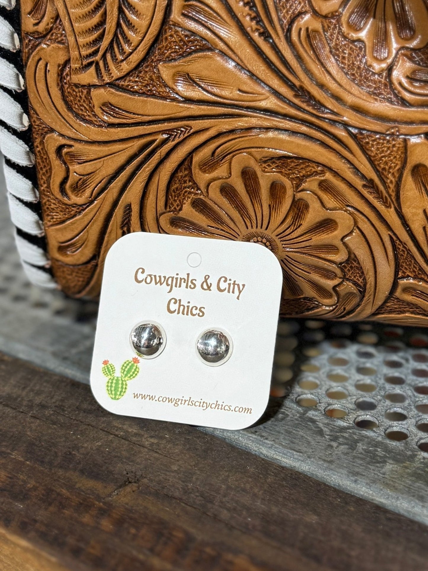 {Push - Button} Silver Studs - Cowgirls & City Chics