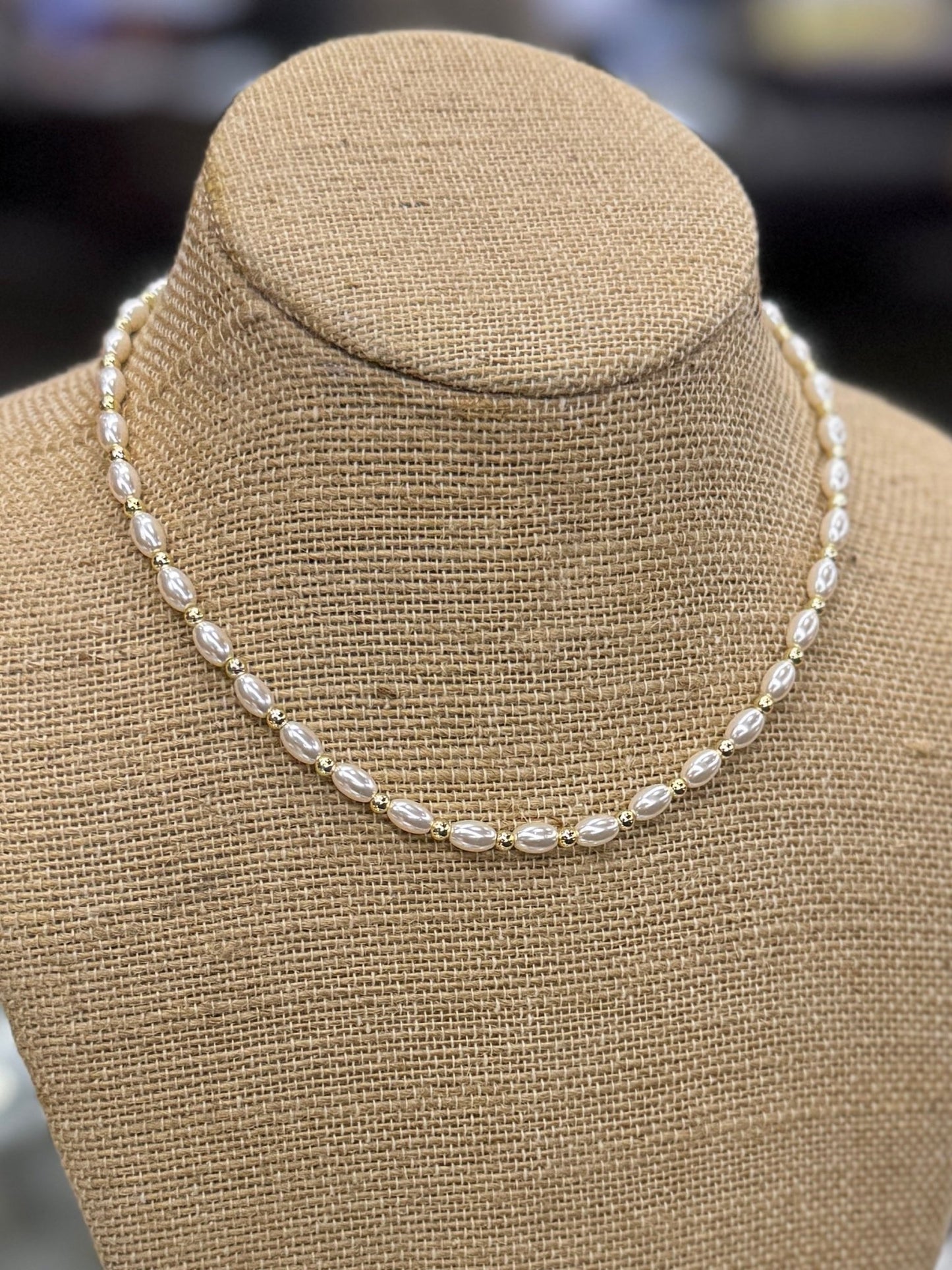 {Rachel} Pearl & Gold Necklace - Cowgirls & City Chics