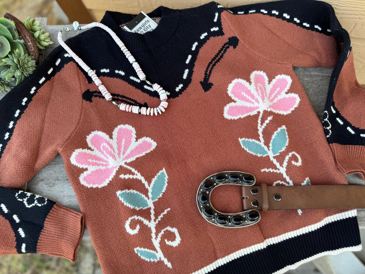 {Retro} Flower Sweater - Cowgirls & City Chics