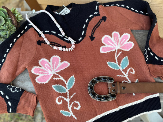 {Retro} Flower Sweater - Cowgirls & City Chics