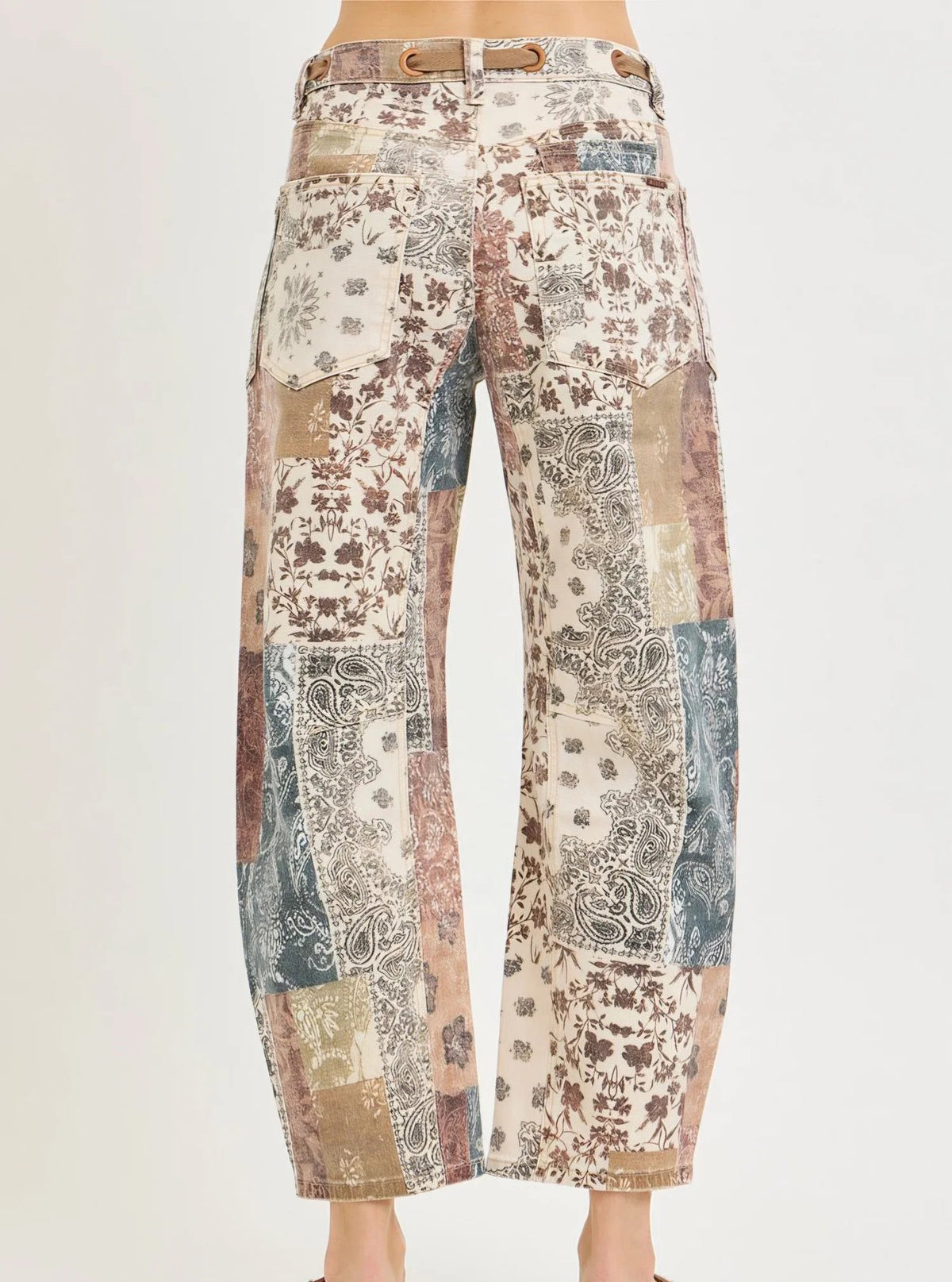 Risen Paisley Patchwork Barrel Jeans - Cowgirls & City Chics
