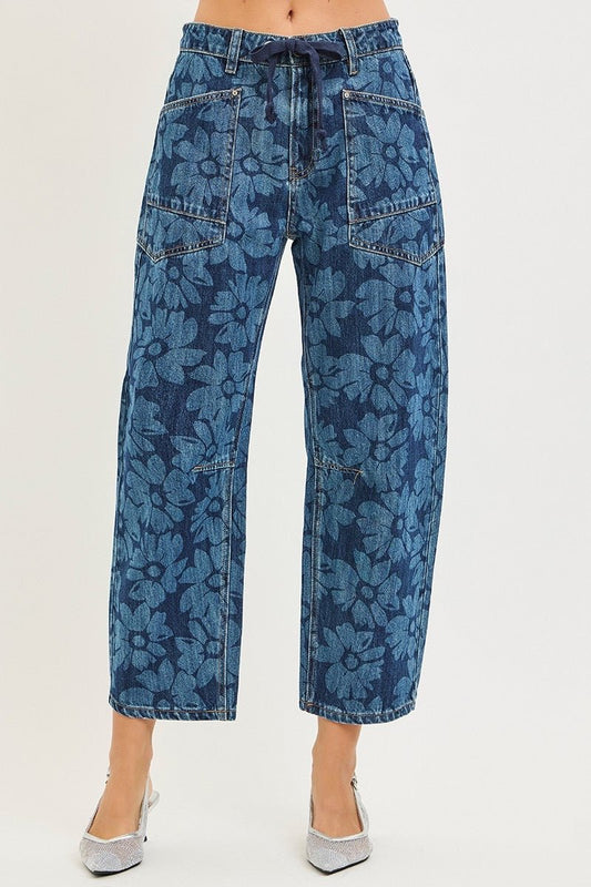 Risen Slouchy Floral Barrel Jeans - Cowgirls & City Chics