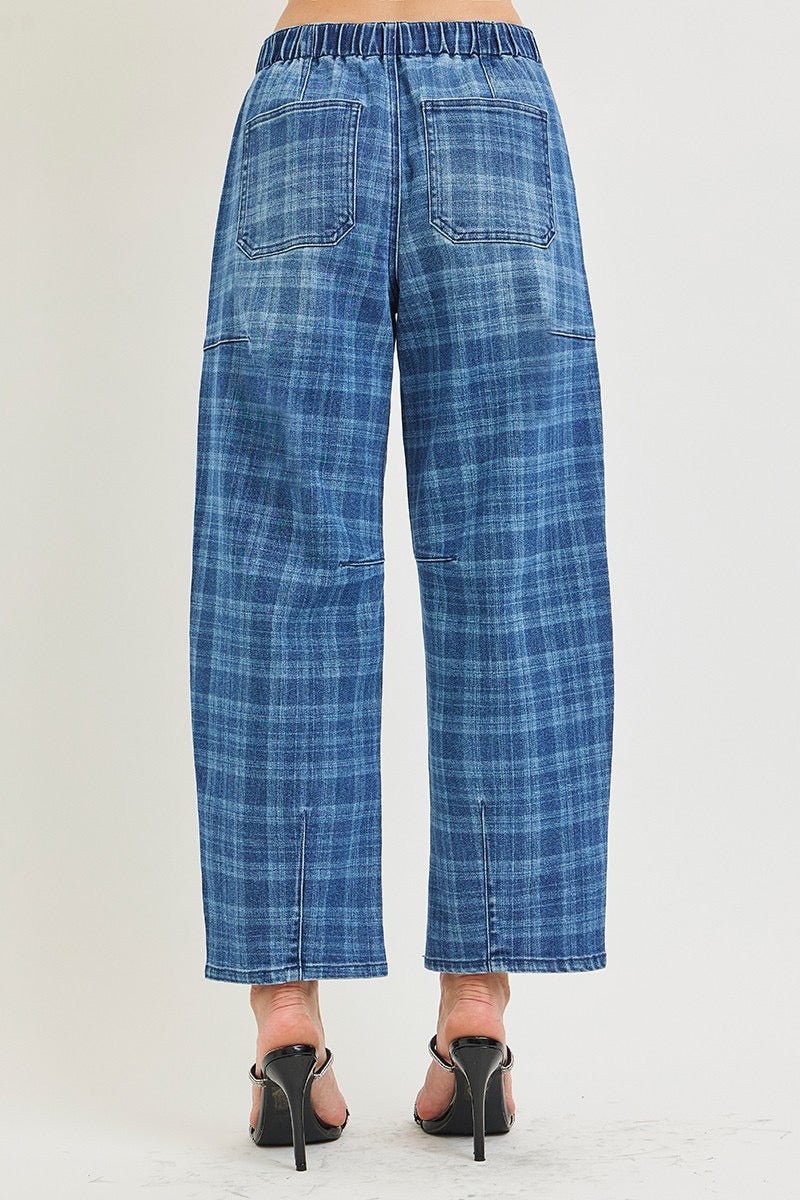 Risen Slouchy Plaid Jeans - Cowgirls & City Chics