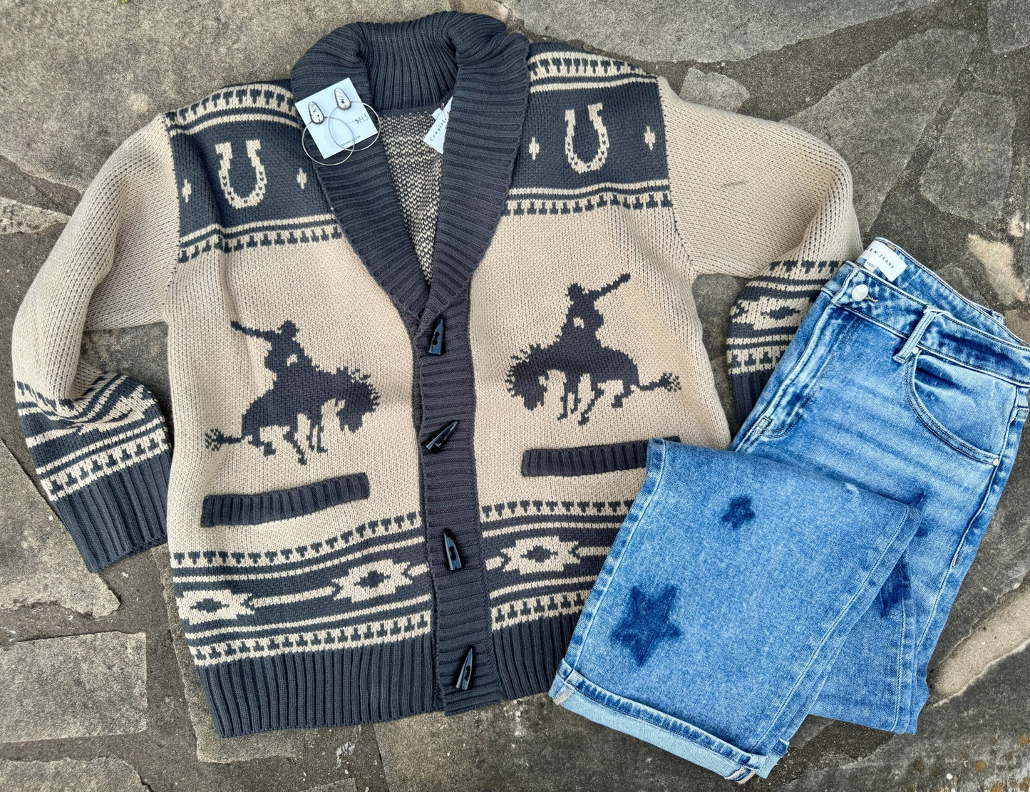 Rodeo Desert Cardigan {Charcoal} - Cowgirls & City Chics