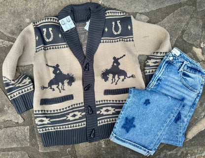 Rodeo Desert Cardigan {Charcoal} - Cowgirls & City Chics