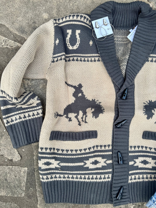 Rodeo Desert Cardigan {Charcoal} - Cowgirls & City Chics