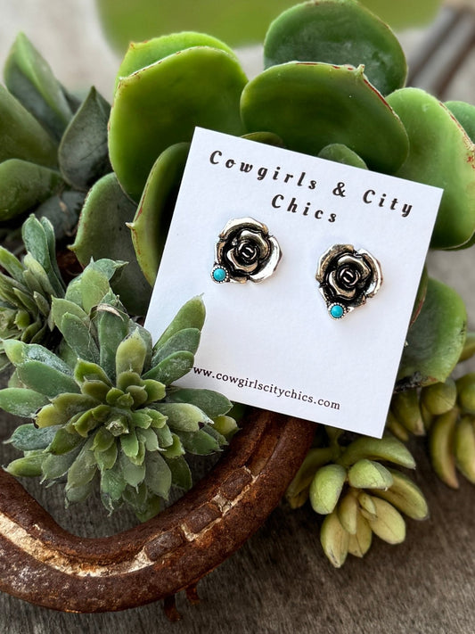 Rose Stud Earrings - Cowgirls & City Chics