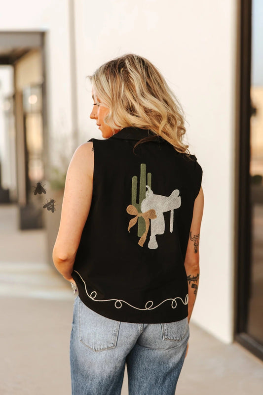 Round - Up Stitched Vest - Cowgirls & City Chics