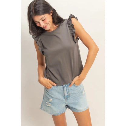 Ruffle Cap Sleeve Top - Cowgirls & City Chics