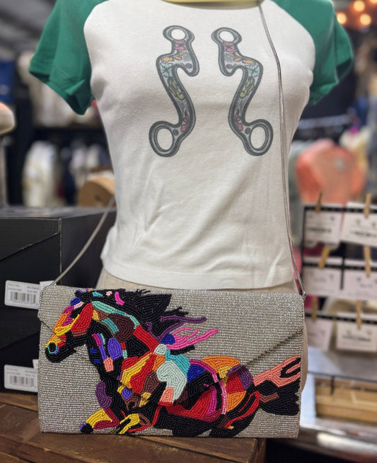 Running Horse Beaded Clutch - Cowgirls & City Chics