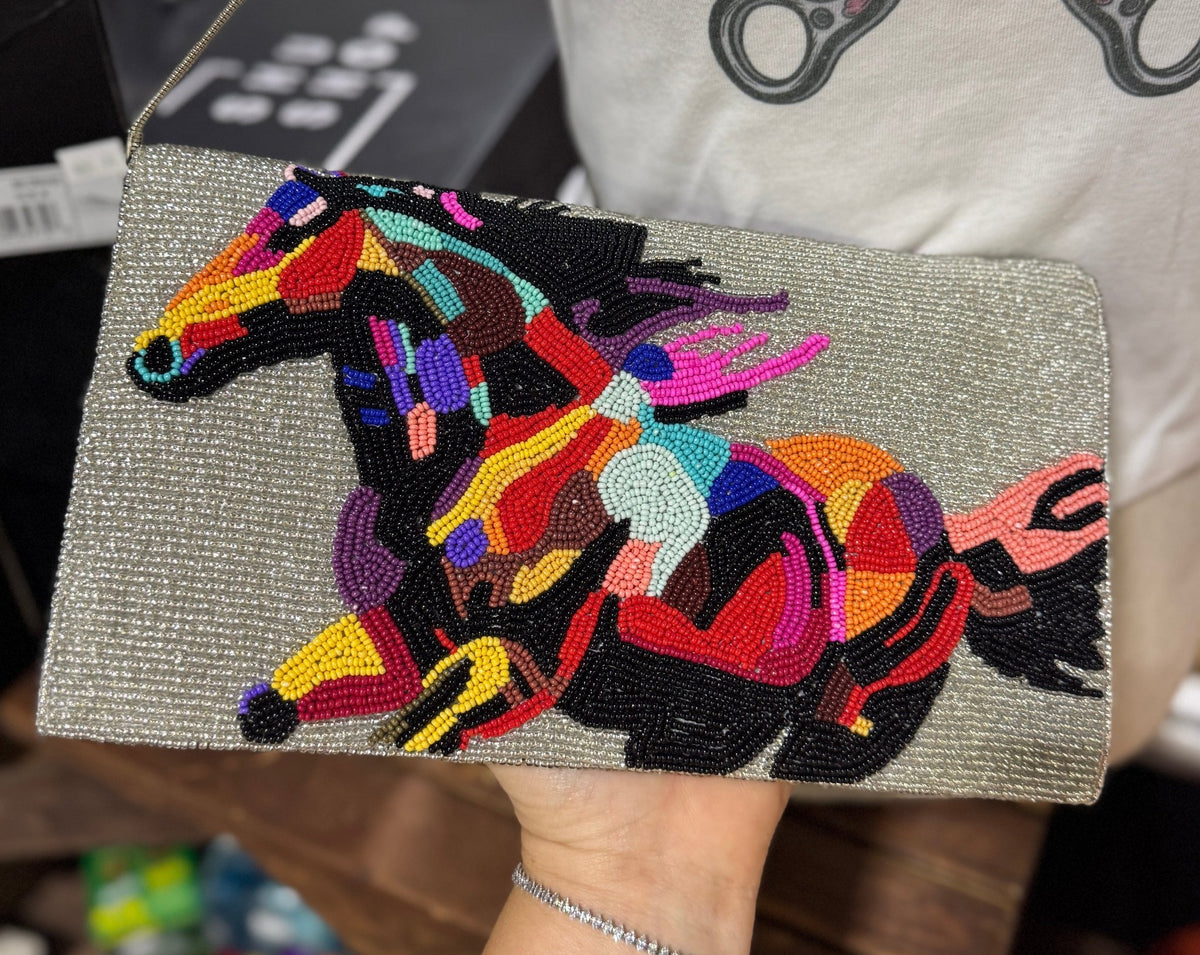 Running Horse Beaded Clutch - Cowgirls & City Chics