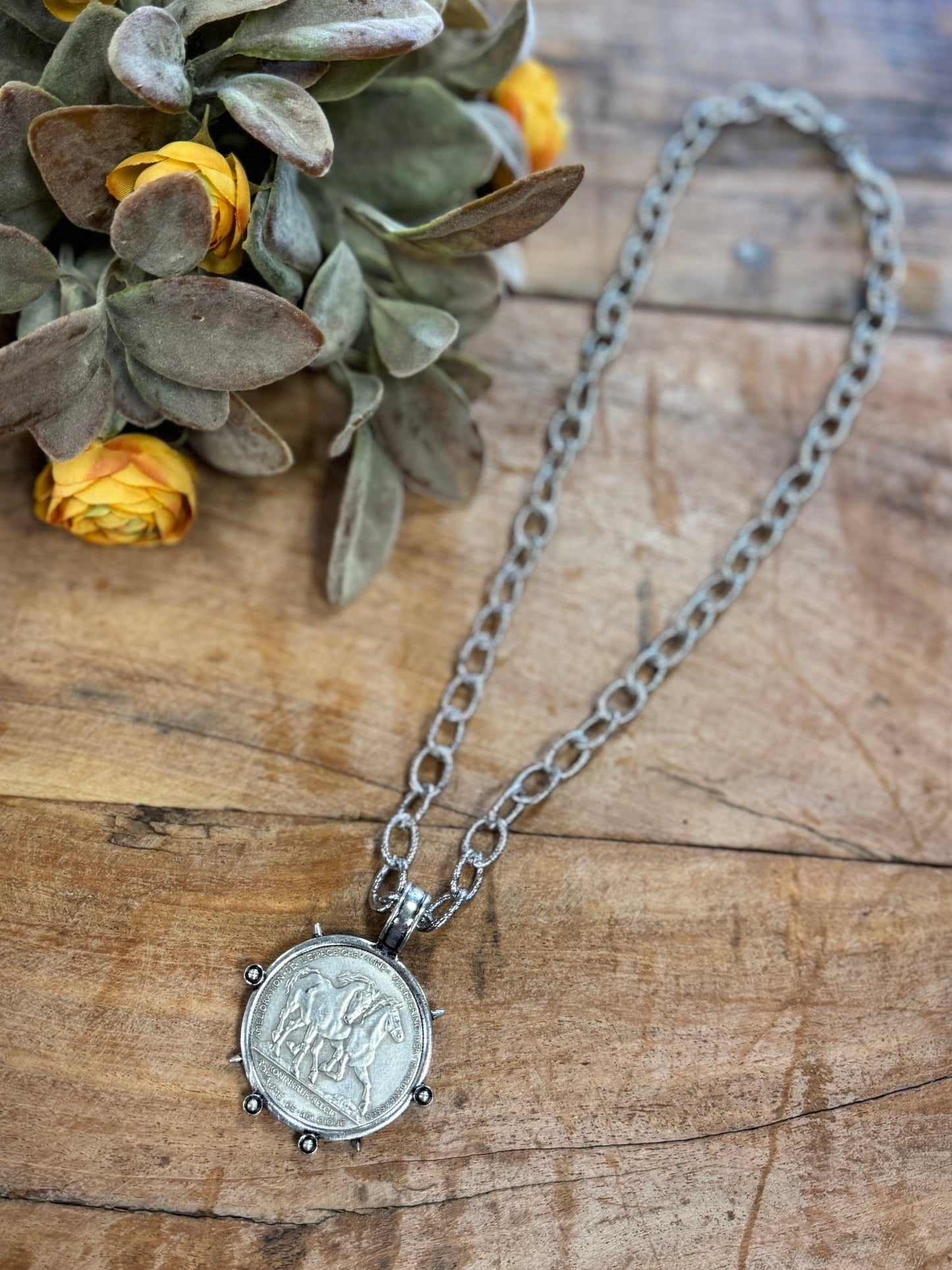 Running Horse Coin Necklace - Cowgirls & City Chics