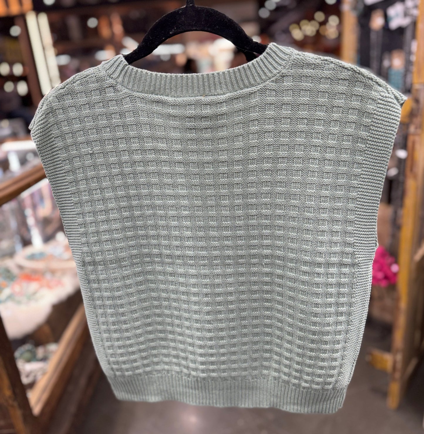 Sage Green Sleeveless Knit Top - Cowgirls & City Chics