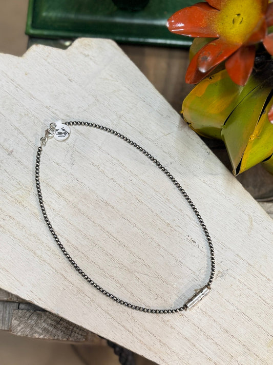 {San Angelo} Single Stamped Pearl Necklace - Cowgirls & City Chics