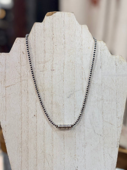 {San Angelo} Single Stamped Pearl Necklace - Cowgirls & City Chics