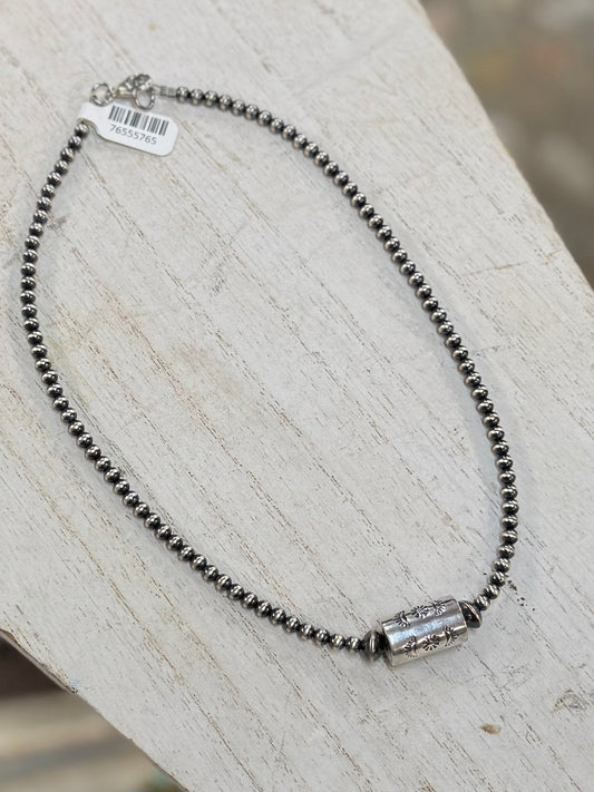 {San Marcos} Single Stamped Pearl Necklace - Cowgirls & City Chics