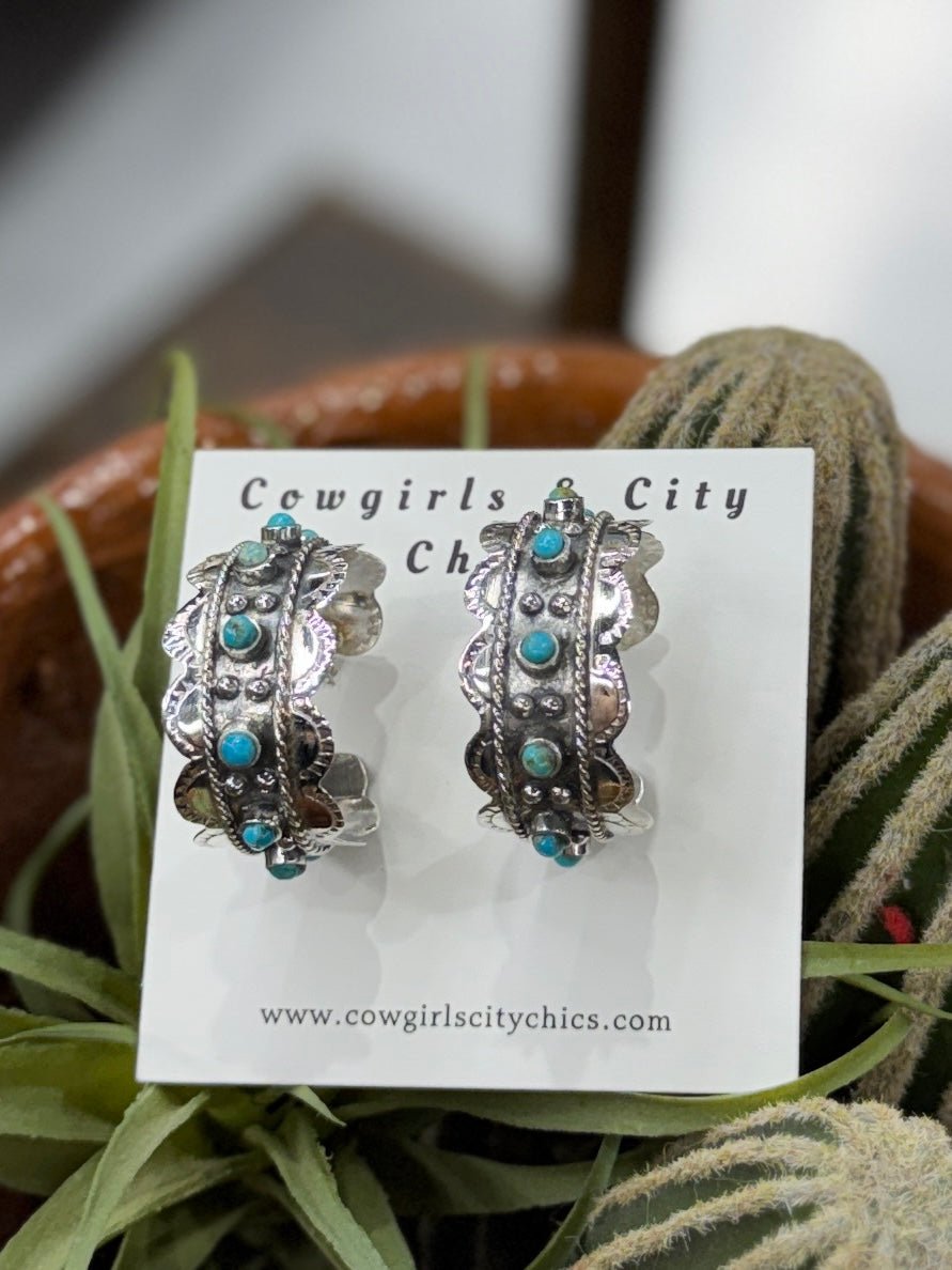 {Selma} Kingman Hoop Earrings - Cowgirls & City Chics