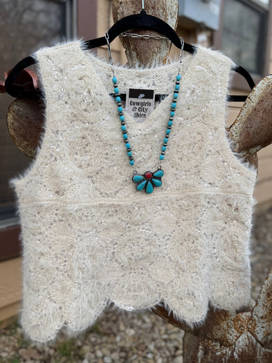 Sequin {Eyelash} Tank Top - Cowgirls & City Chics