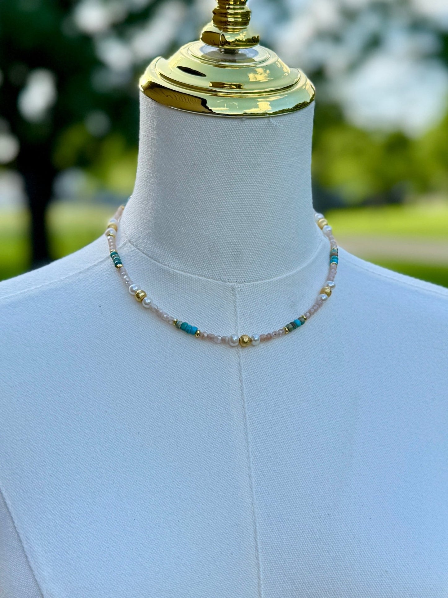 {Shelby} Gold & Turquoise Necklace - Cowgirls & City Chics