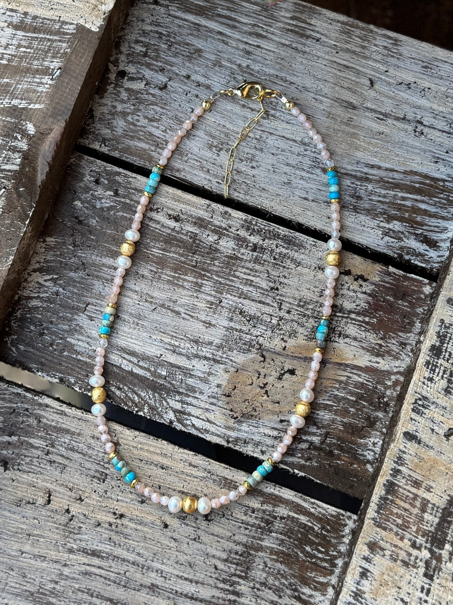 {Shelby} Gold & Turquoise Necklace - Cowgirls & City Chics
