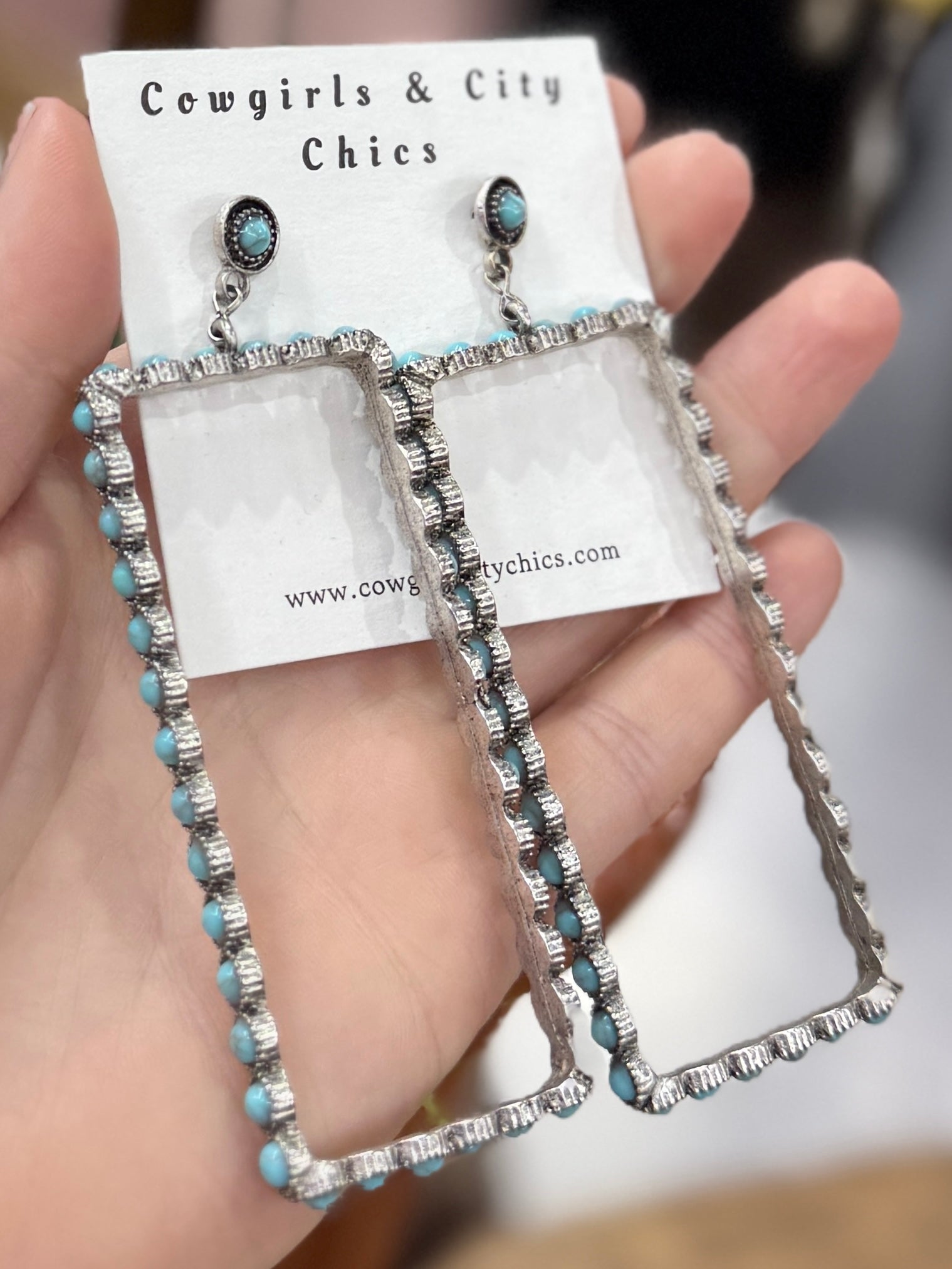 {Show Stopper} TQ Square Earrings - Cowgirls & City Chics