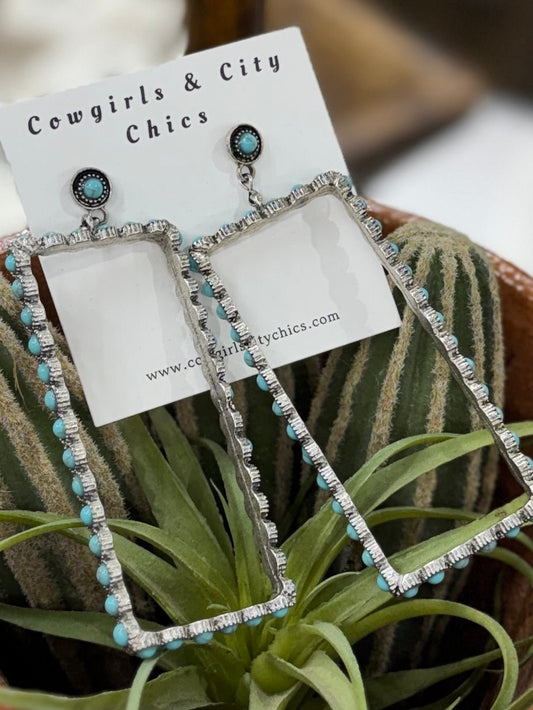 {Show Stopper} TQ Square Earrings - Cowgirls & City Chics