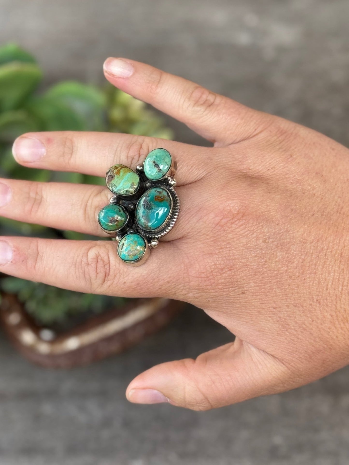 Side Cluster Kingman Ring - Cowgirls & City Chics