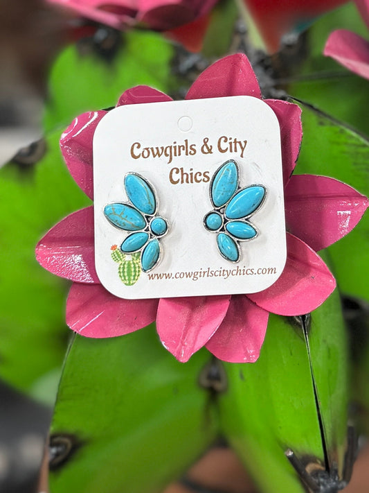 Side Cluster TQ Stud Earrings - Cowgirls & City Chics