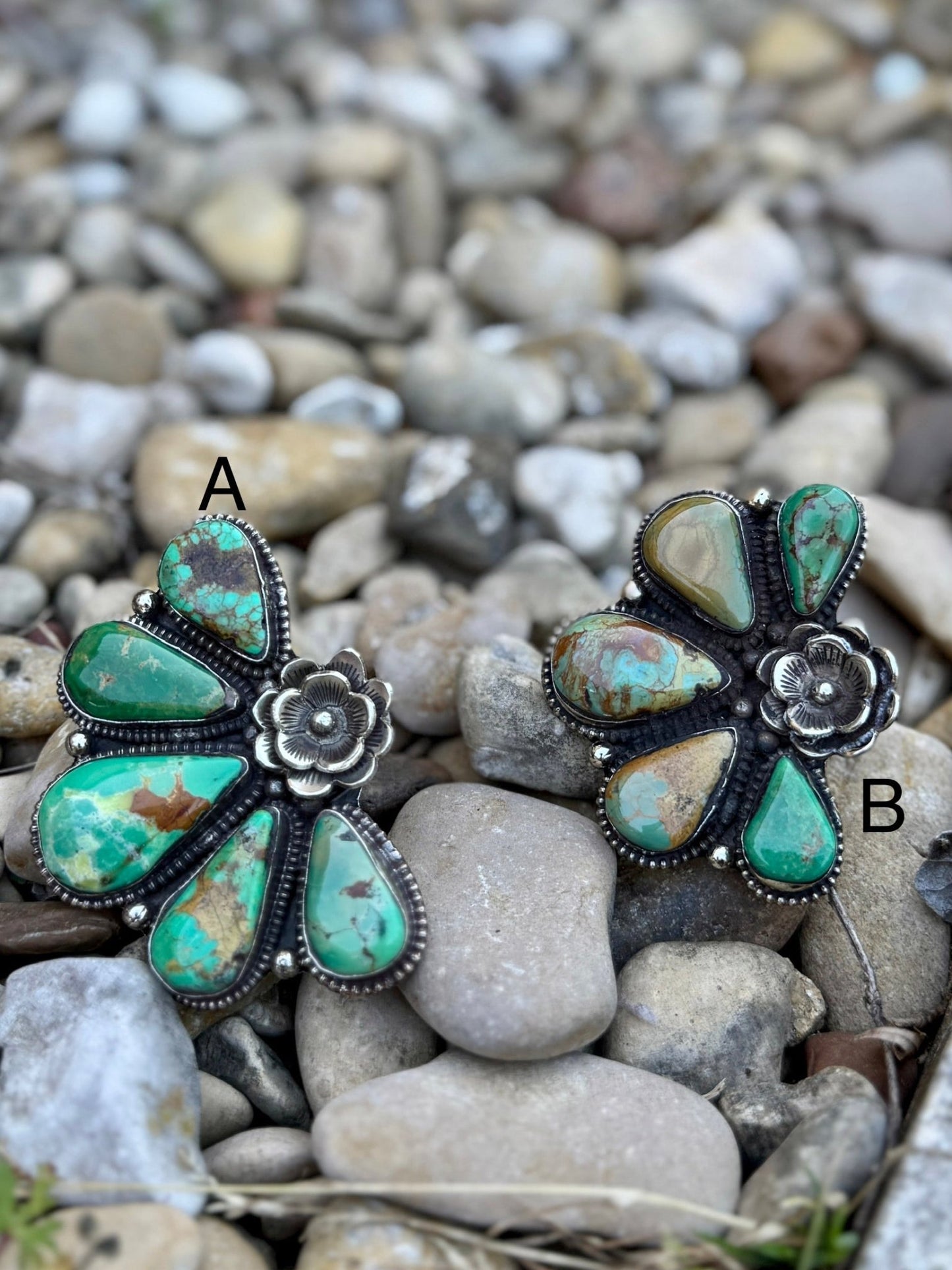 Side Flower Kingman Ring - Cowgirls & City Chics