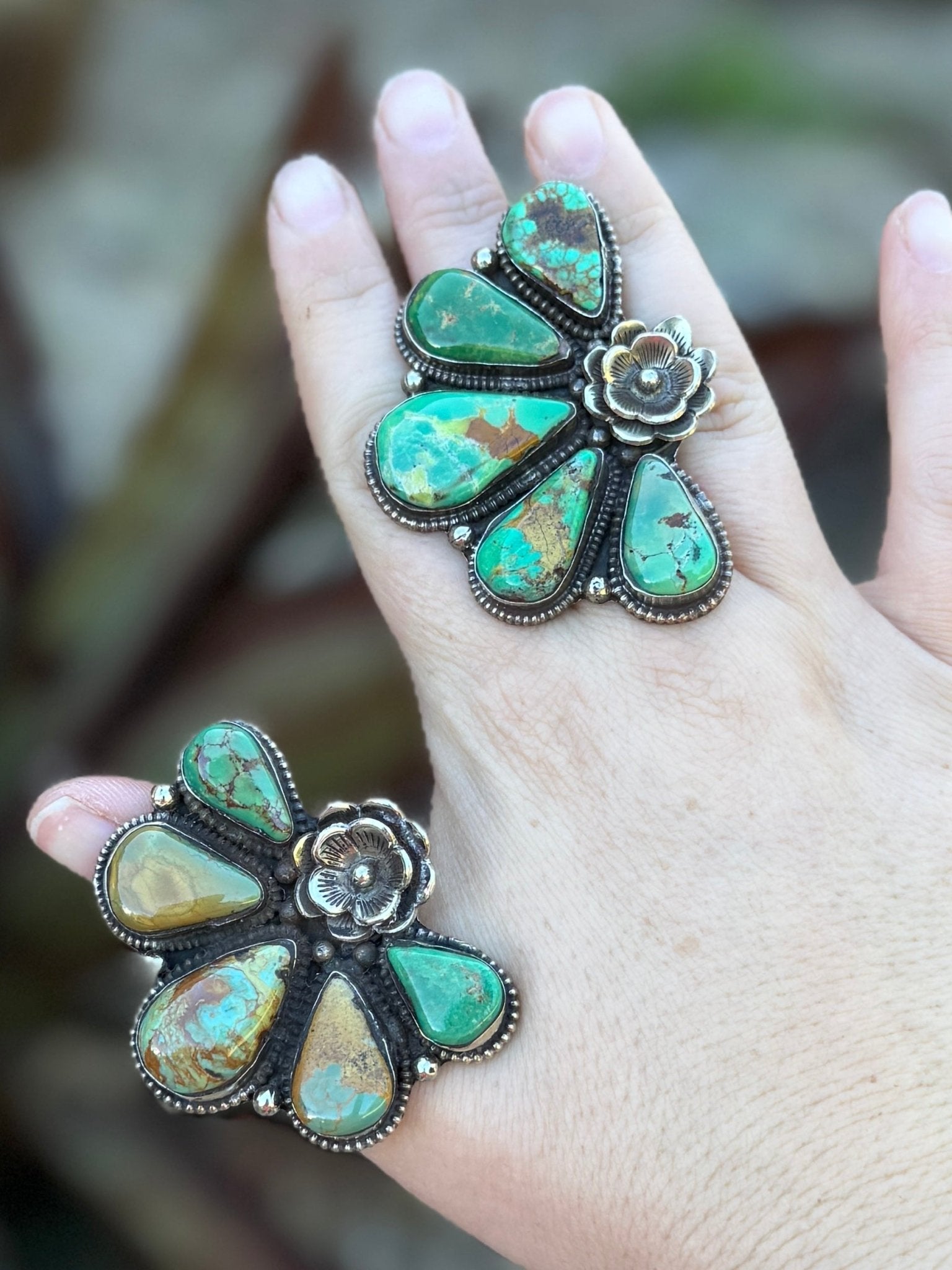 Side Flower Kingman Ring - Cowgirls & City Chics