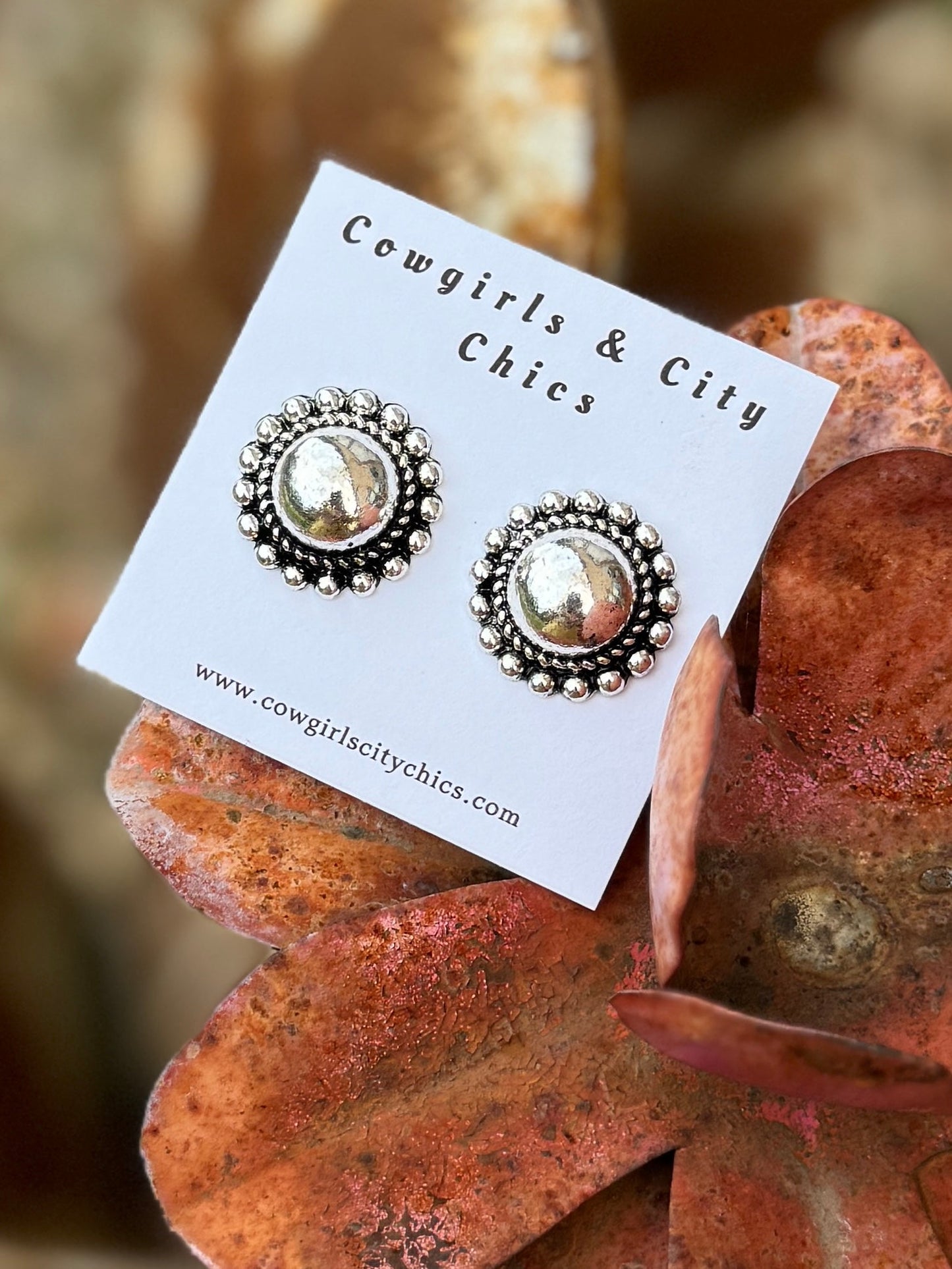 Silver Concho Earring - Cowgirls & City Chics