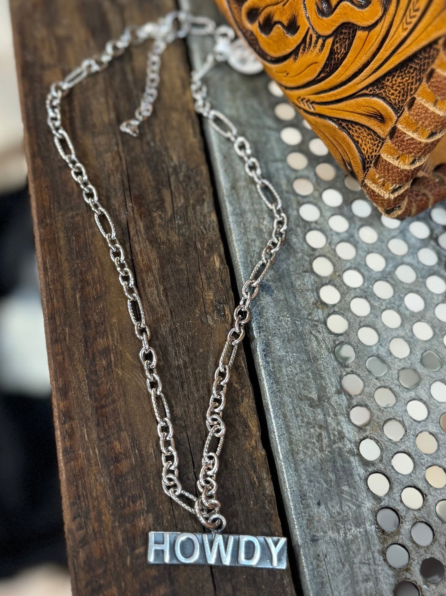 Silver Howdy Chain Necklace - Cowgirls & City Chics