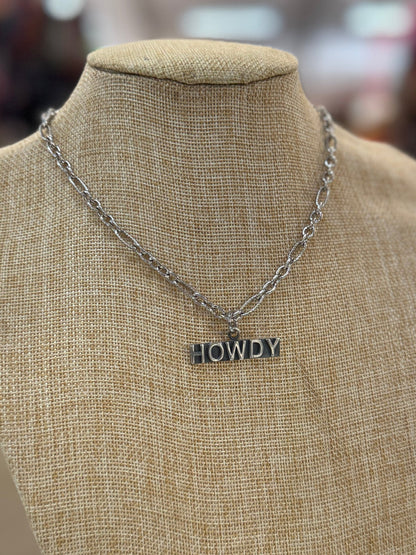 Silver Howdy Chain Necklace - Cowgirls & City Chics