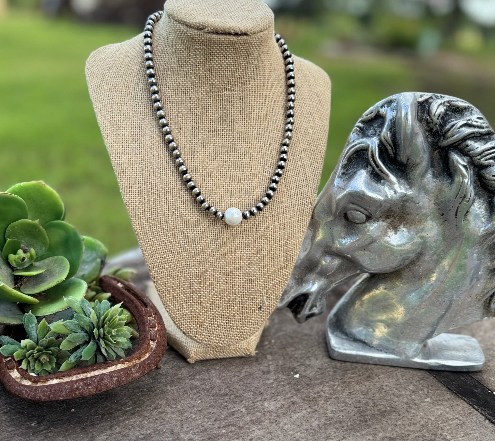 Single Pearl Faux Necklace - Cowgirls & City Chics